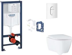 GROHE Rapid SL - Készlet fali beépítéshez, WC, SoftClose ülőke, Arena Cosmopolitan gombok és bedobható tabletta készlet, alpesi fehér SANI11BB3155 (SANI11BB3155)