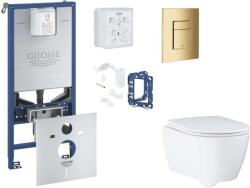 GROHE Rapid SLX - Készlet fali beépítéshez, WC ülőke, SoftClose ülőke, Skate Cosmopolitan gombok és bedobható tabletta készlet, Cool Sunrise SANI11BB4151 (SANI11BB4151)