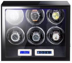 iUni Luxury Óraforgató - 6 Órás Automata Óra Tároló - Karbon