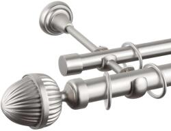  Fém Kárpitlevél Tartó Rúd - Dupla - 360 cm - Ezüst