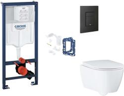 GROHE Rapid SL - Készlet fali beépítéshez, WC ülőke, SoftClose ülőke, Even gomb és bedobható tabletta készlet, phantom fekete SANI11BB5139 (SANI11BB5139)