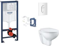 GROHE Rapid SL - Készlet fali beépítéshez, WC, SoftClose ülőke, Arena Cosmopolitan gombok és bedobható tabletta készlet, alpesi fehér SANI11BB3146 (SANI11BB3146)