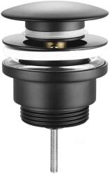 SAPHO Sapho, Mosdó kifolyó 5/4", kattanás, nagy dugó, vastagság 10-55 mm, fekete, CV1002B (CV1002B) (CV1002B)