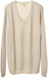 Gant Férfi Bézs Len Kötött Pulóver - V-nyakú - XXL