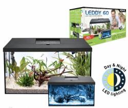 AQUAEL Leddy Day& Night 60 black - akvárium szett (fekete) 54l/60x30x30cm (5905546331210)