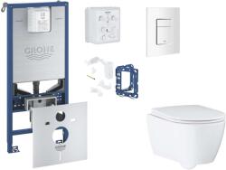 GROHE Rapid SLX - Készlet fali beépítéshez, WC ülőke, SoftClose ülőke, Skate Cosmopolitan gombok és bedobható tabletta készlet, alpesi fehér SANI11BB3142 (SANI11BB3142)