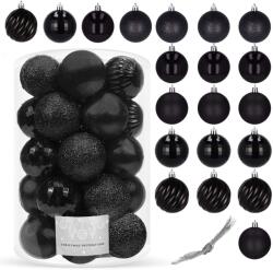 SPRINGOS Karácsonyfa gömbök - fekete (CA0135)