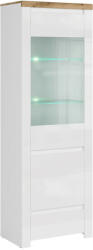 Tempo Vitrin 1D1W1S, fényes fehér/wotan tölgy, VILGO