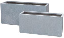  Liverpool Kompozit Balkonláda Szett - 2 db - Világosszürke - 95x32x44 cm (620700)