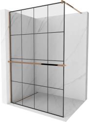 Mexen Kioto+ Walk-in Zuhanyfal - 130x200 cm - Fekete/Rózsaarany (5907709178458)