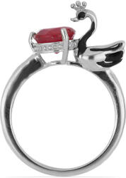  Hattyú Ezüst Gyűrű - Madagaszkári Rubin és Gyémánt