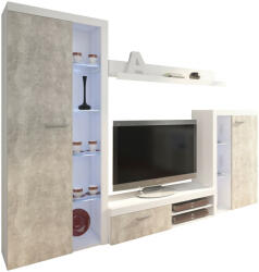  Szekrénysor RODOS fehér / világos beton