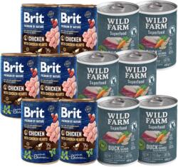 Brit Brit Premium by Nature Chicken With Chicken Hearts 6x400g + Wild Farm Superfood Duck 6x400g
