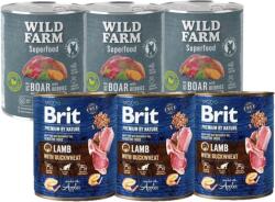 Brit BRIT Premium by Nature Bárány hajdina 3x800g + WILD FARM Superfood Vaddisznó 3x800g