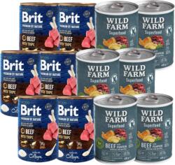 Brit Brit Premium by Nature marhahús gyomorral 6x400g + Wild Farm Superfood marhahús 6x400g