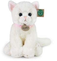 Rappa Plüss macska fehér ülő 25 cm KÖRNYEZETBARÁT (RP211056)