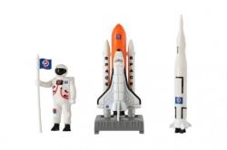 Teddies Űrkészlet 6 db fém/műanyag űrhajós, űrsikló kiegészítőkkel (TD00861794)