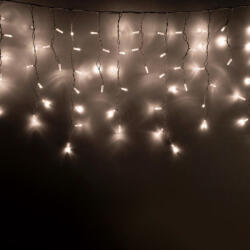 Somogyi Elektronic KSFW200WW Sorolható Jégcsap Fényfüggöny, 200 LED, Fehér Vezeték, Kültéri