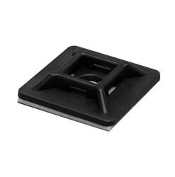 Somogyi Elektronic CTT 28BK kábelkötegelő talp, UV védett, 4 oldalas, öntapadó ragasztó, fúrható, fekete - dellaprint