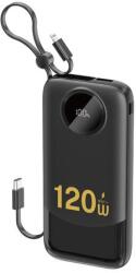 Dudao K13 10000mAh Powerbank beépített kábellel - Fekete (K13-Black)