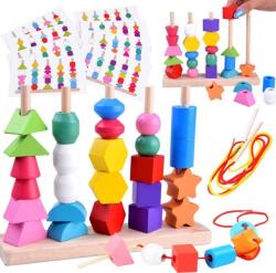 Jokomisiada Fa Oszlopos Kirakó Oktatójáték - 25 Színes Blokkal (ZA4758) (ZA4758)