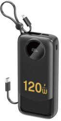 Dudao K13Pro 20000mAh Powerbank beépített kábellel - Fekete (K13Pro-Black)