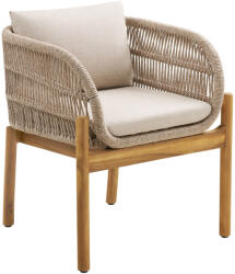 House Nordic Terracina étkezőszék, akác, bézs, ülőpárnával (7001190) - geminiduo