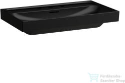 Laufen MEDA 80x46 cm-es falra/bútorra szerelhető mosdó 3 csaplyukkal, matt fekete H8101177161081 (H8101177161081)
