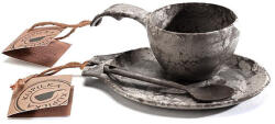 KUPILKA Kuksa 210 ml + tányér + kanál ajándék szett fekete