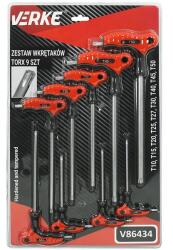  VERKE Torx kulcs csavarhúzó készlet 9 db T nyelű V86434 (V86434)