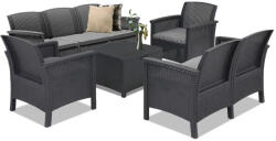 Leziter Set de mobilier de grădină Venus Large cu 7 locuri, grafit (LBIV5GAR-GRA_LBIV2K-GRA)