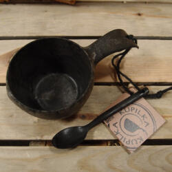 KUPILKA Classic Kuksa 210 ml bögrék-csészék fekete/szürke