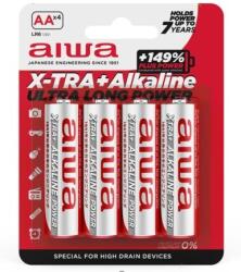 Aiwa AB-AALR6/4 X-TRA + Kiváló Minőségű, Nagy Kapacitású, Alkáli elem AA (LR6) 4db