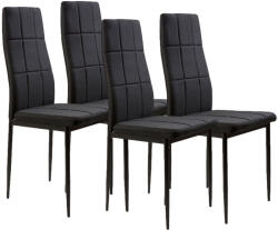 Homelux 4 db-os magas háttámlájú fekete szövet étkezőszék (DC860-4_BLACK) - platinashop