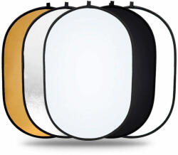 KASLAN 5 in 1 Derítőlap, Fotós reflektor, derítő háttér 90x120cm (derito-5in1-90x120)