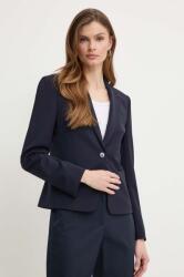 BOSS gyapjú kabát sötétkék, sima, egysoros gombolású, 50490020 - sötétkék 36