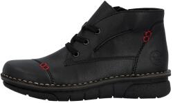 RIEKER Ghete dama, Rieker, 73301-00-Negru, casual, piele ecologica, imblanite, cu talpa joasa, negru (Marime: 40)