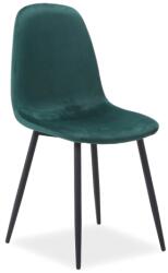  Zöld FOX VELVET szék fekete lábakkal