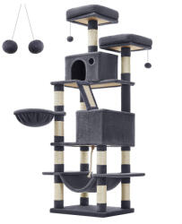 FEANDREA XXL Macskabútor Füstszürke Luxus Macskafa 168 cm (EUZ-PCT165G01)