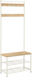 VASAGLE Modern 3-az-1-ben Előszobai Állvány Tölgy-Fehér Acélvázzal (EUZ-HSR041W09) - prodis