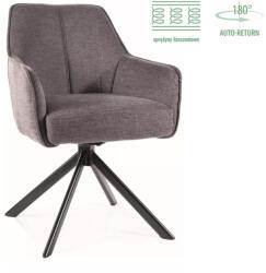 SIGNAL MEBLE Notti Brego Forgó Szék Sötétszürke Szövet Fekete Fém Vázzal (SIG-NOTTIBRCCSZ) - prodis