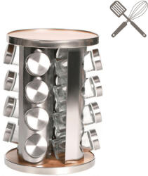 Forgatható fűszertartó, kör, 16 db-os - Fa (R66-16WOOD)