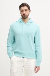 Calvin Klein pamut melegítőfelső türkiz, férfi, nyomott mintás, kapucnis, J30J327245 - türkiz M