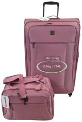 Touareg két részes mályva színű négykerekű bőrönd, fedélzeti táska-hátizsák szett AIR6932-2dbszett Mályva L, táska-háti - minosegitaska