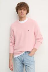 Tommy Hilfiger pamut pulóver könnyű, rózsaszín, MW0MW36347 - rózsaszín M