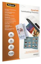 Fellowes Meleglamináló fólia, 80 mikron, A4, fényes, 25 db, FELLOWES "Admire Easyfold (5601901) - mystock