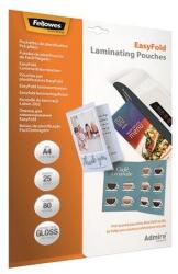 Fellowes Meleglamináló fólia, 80 mikron, A4, fényes, 25 db, FELLOWES "Admire Easyfold (5601901) - tonerpiac