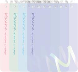 DELI Macaron A7 60 lapos színes vonalas spirál notesz (DEN403-A7) - tintasziget