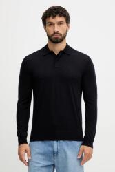 Benetton gyapjú pulóver könnyű, sötétkék, 11AHU301P - sötétkék M