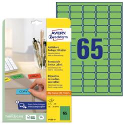 AVERY Etikett AVERY L4792-20 38, 1x21, 2mm zöld 1300 címke/doboz 20 ív/doboz (L4792-20) - nyomtassingyen